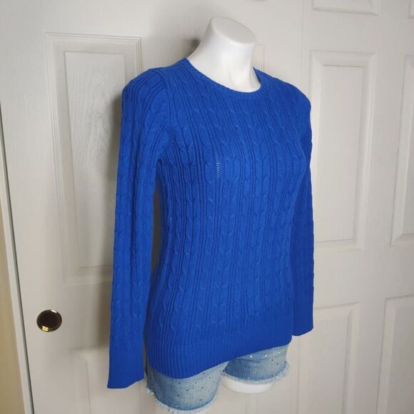 St. John's Bay Crew Neck Long Sleeve Cable Knit Pullover Sweater sz S - Picture 5 of 10